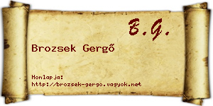 Brozsek Gergő névjegykártya